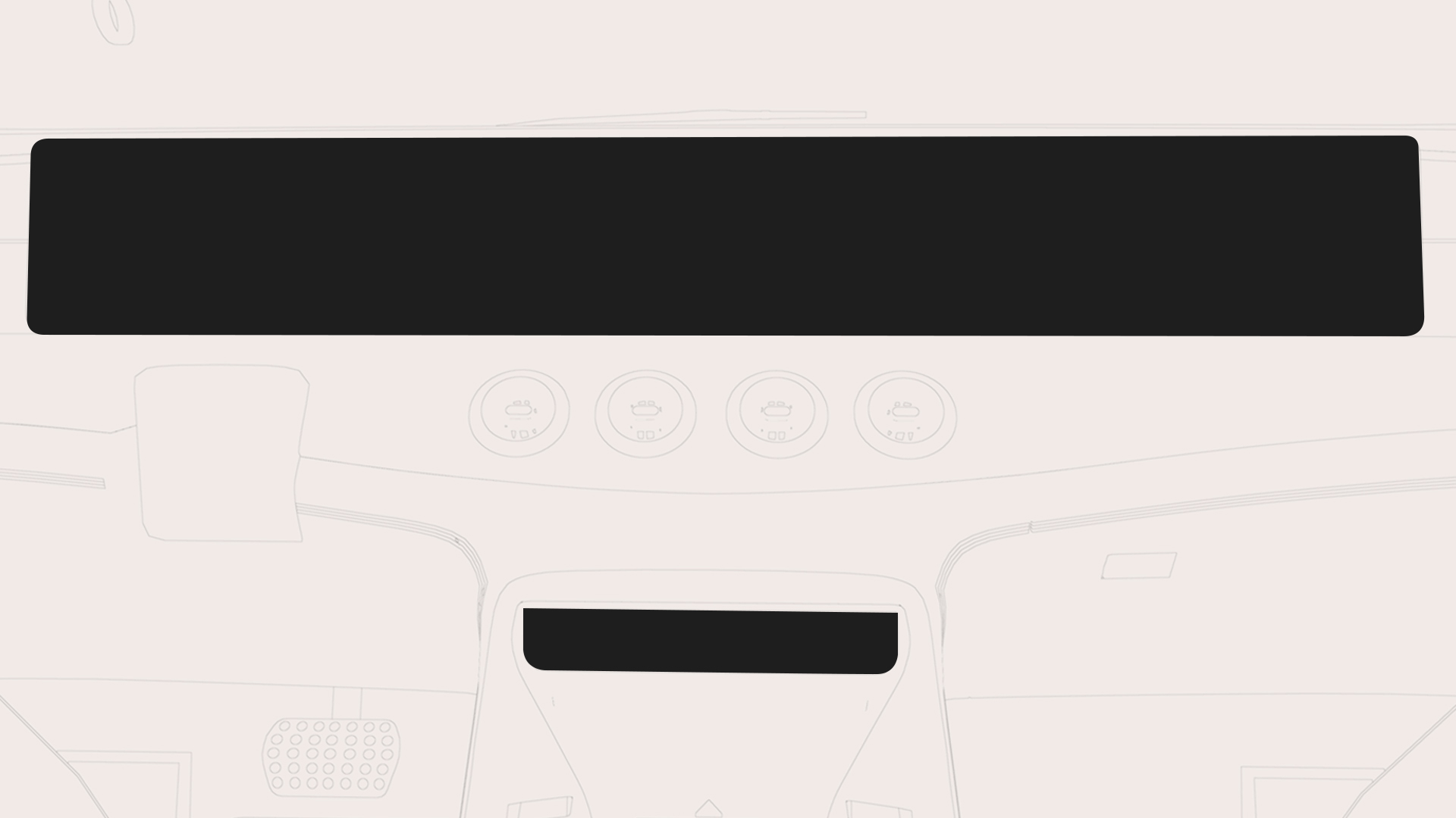 Panoramic screen and HVAC strip on the dashboard