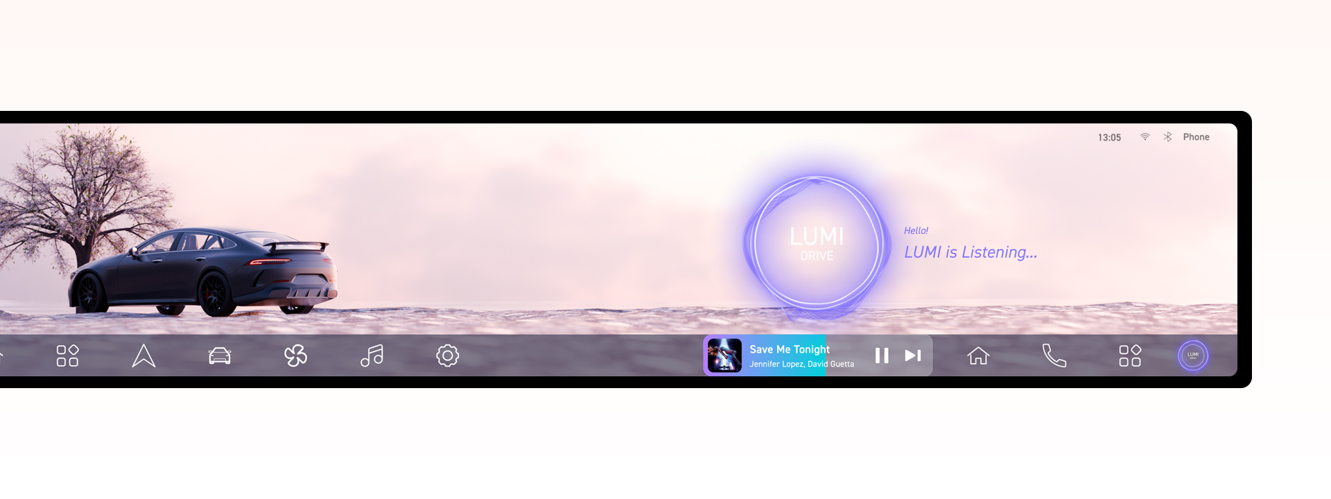LUMI drive panoramic screen
