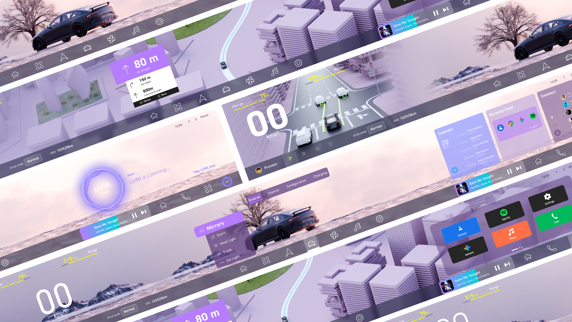 EV HMI across all screens