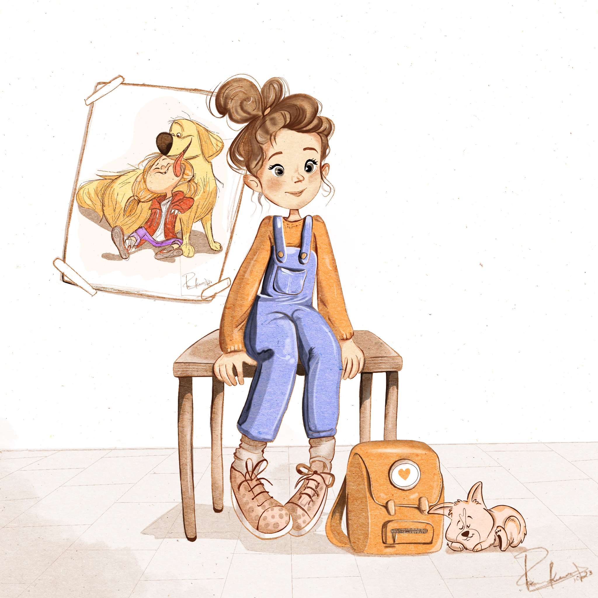 Girl and her pet